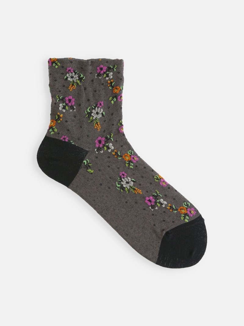 Calza bouquet di fiori in cotone/lino