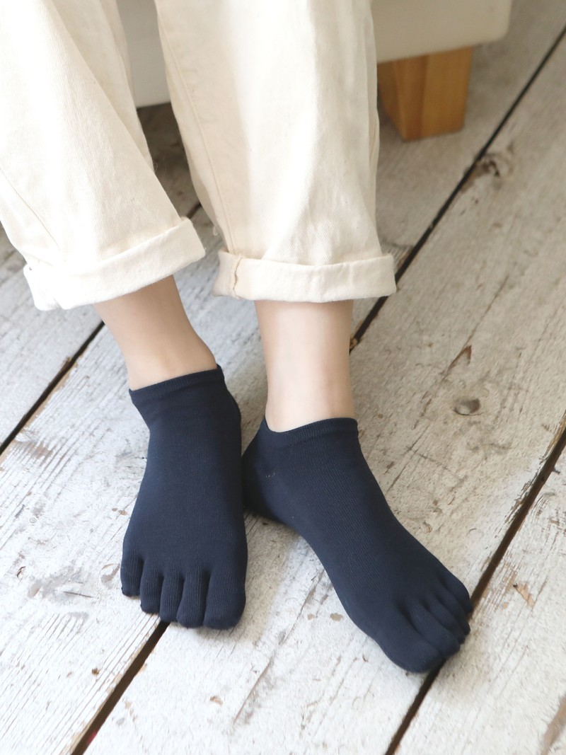 Chaussette courte 5 orteils unie en Lyocell