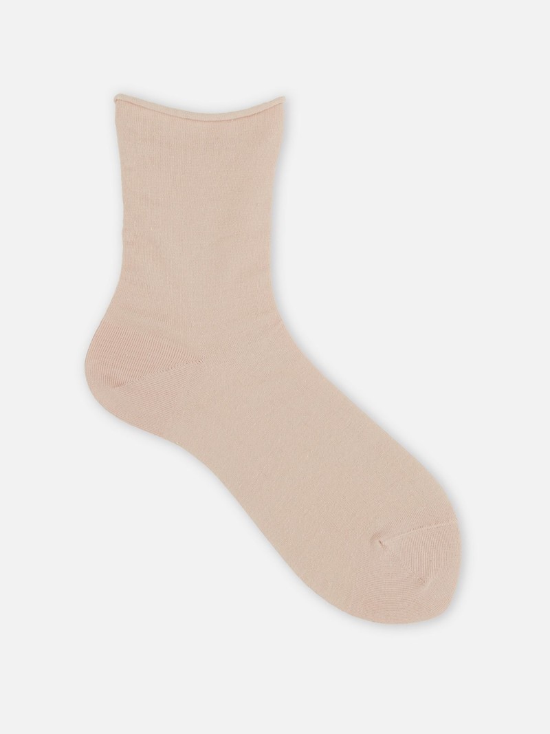 Fine Cotton/Linen Roll Top Socks