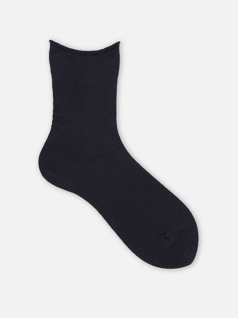 Fijne katoen/linnen roll-top sokken
