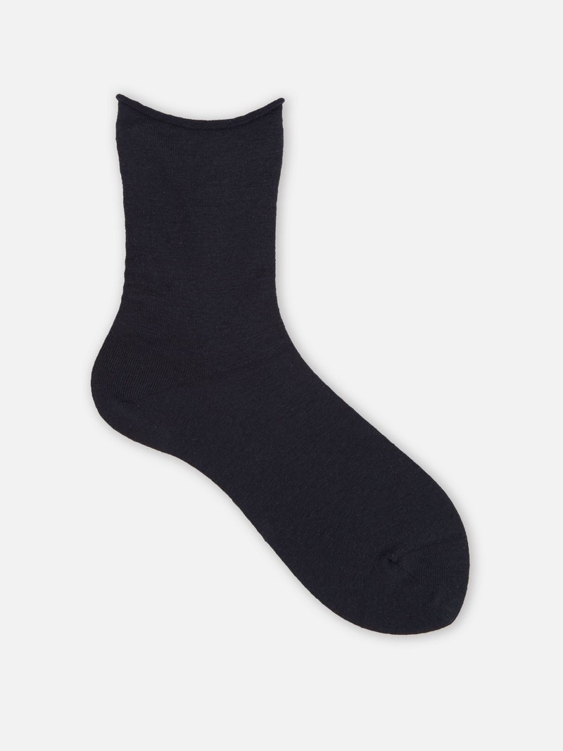 Fine Cotton/Linen Roll Top Socks