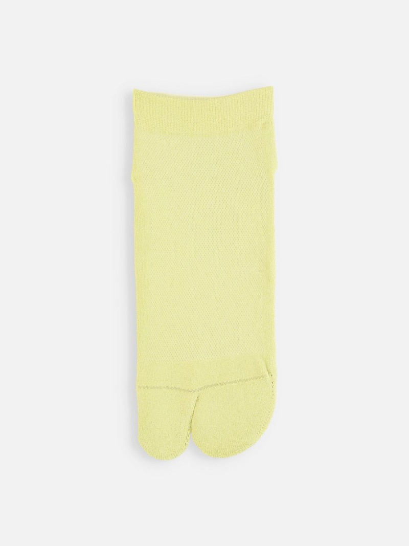 Chaussette courte Tabi unie en papier Washi éponge M