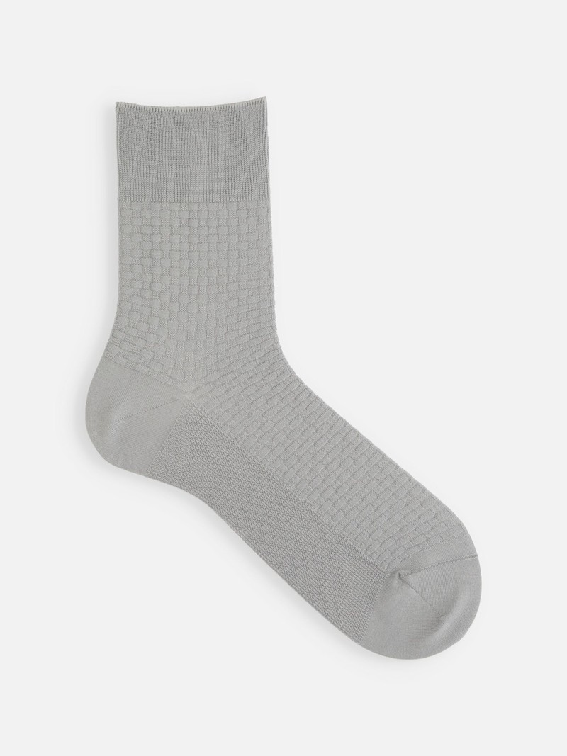 Twisted Yarn Damier Short Socks M