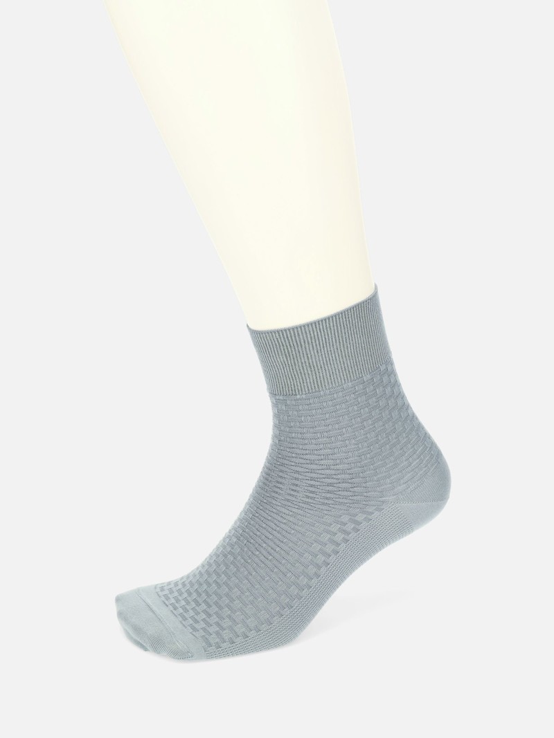 Twisted Yarn Damier Short Socks M