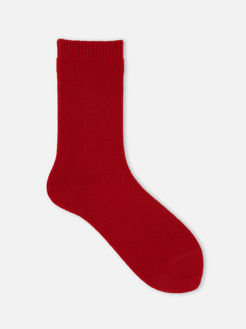 Mi-chaussette unie cachemire/laine L