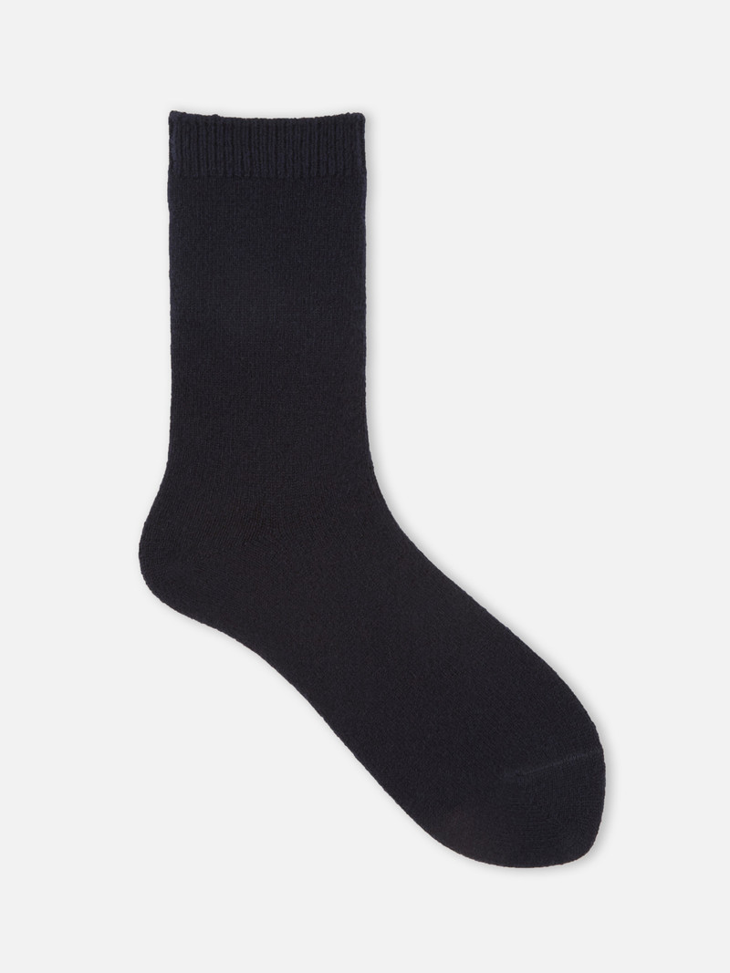 Plain cashmere/wool half-sock L