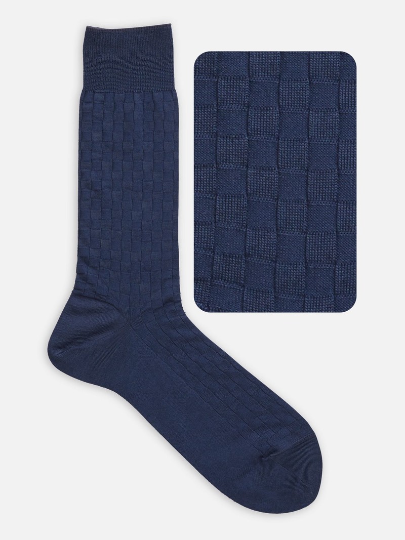 Damier Pattern Mid-Calf Socks M