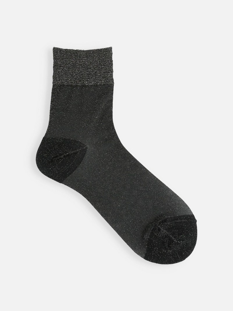 Sheer Lamé Ankle Socks