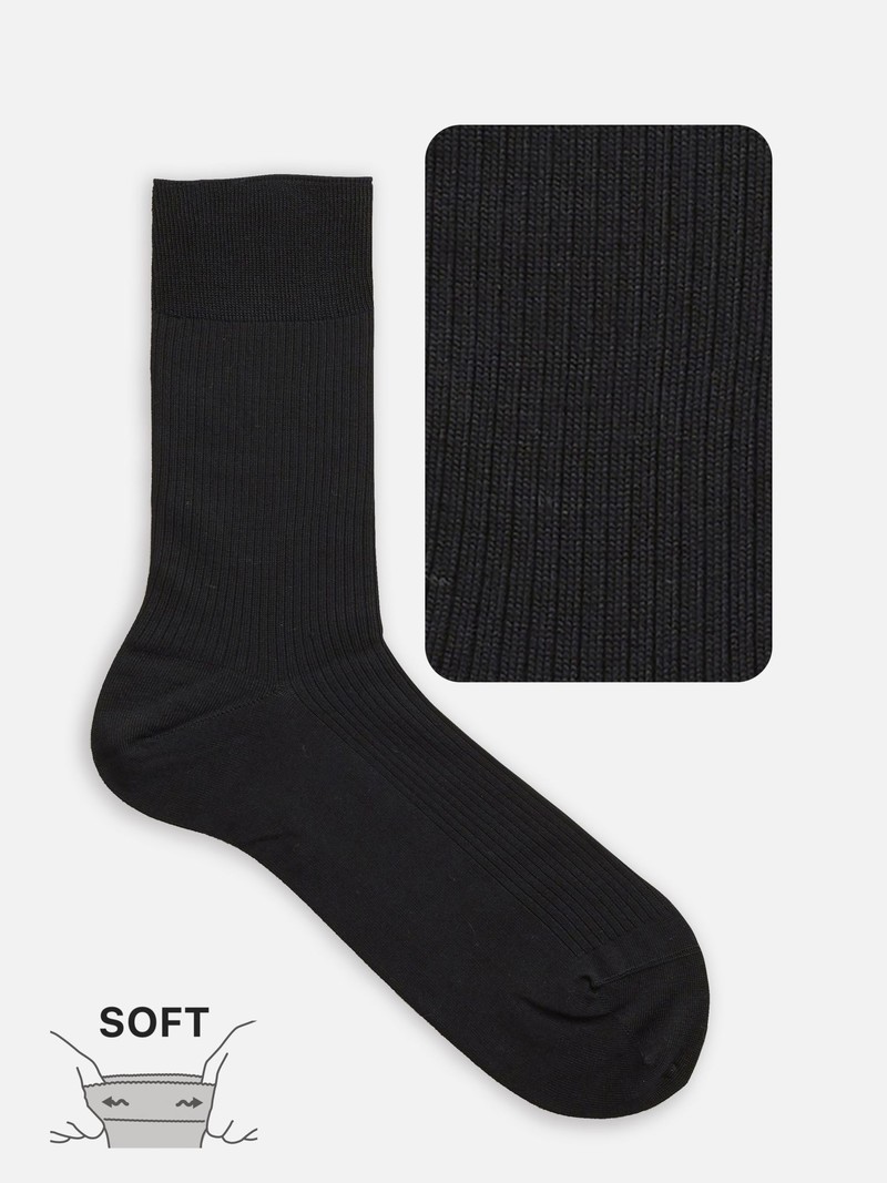 Niet-elastische rib sokken met fijne ronde hals M