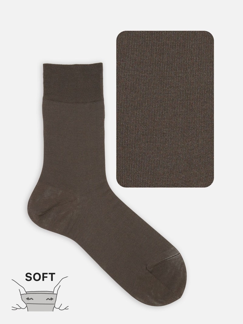 Non-Elastic Plain Fine Crew Socks M