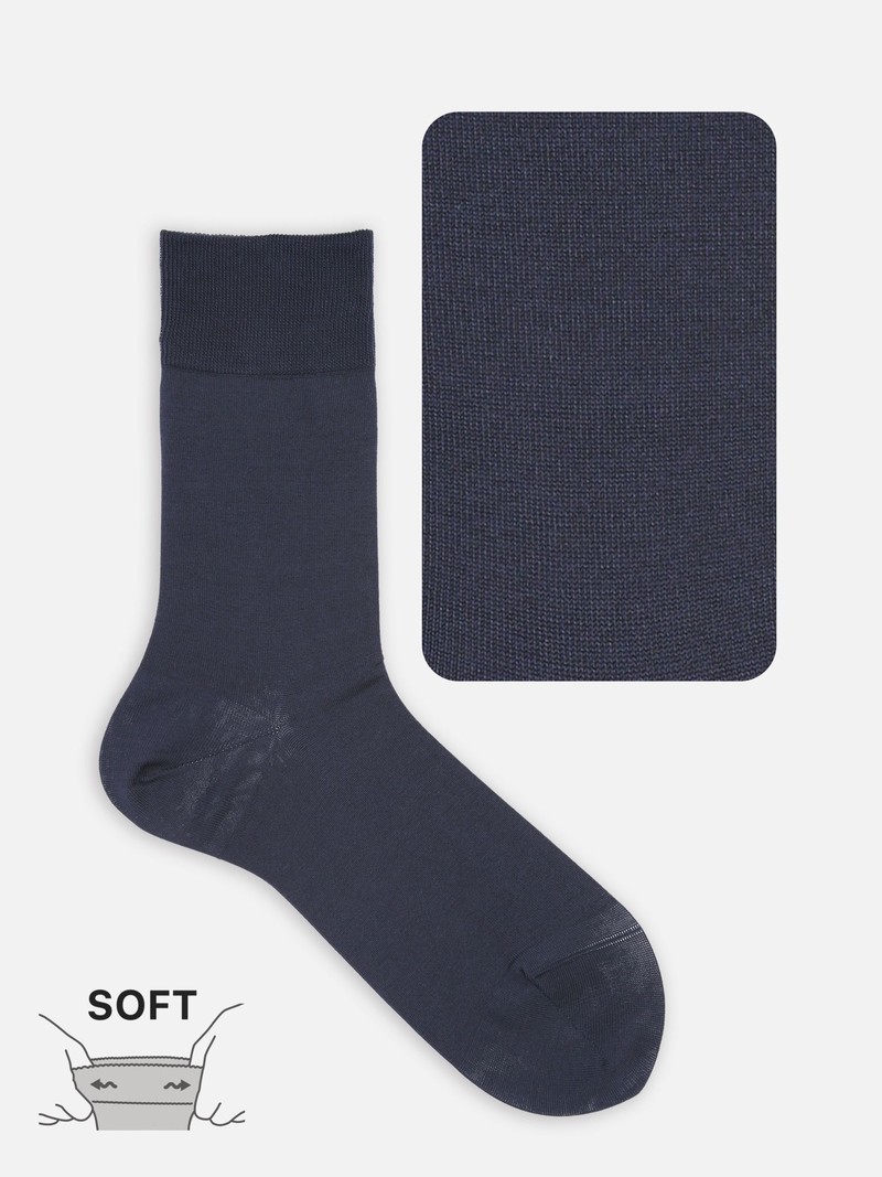 Unelastische, einfarbige, feine Crew-Socken M