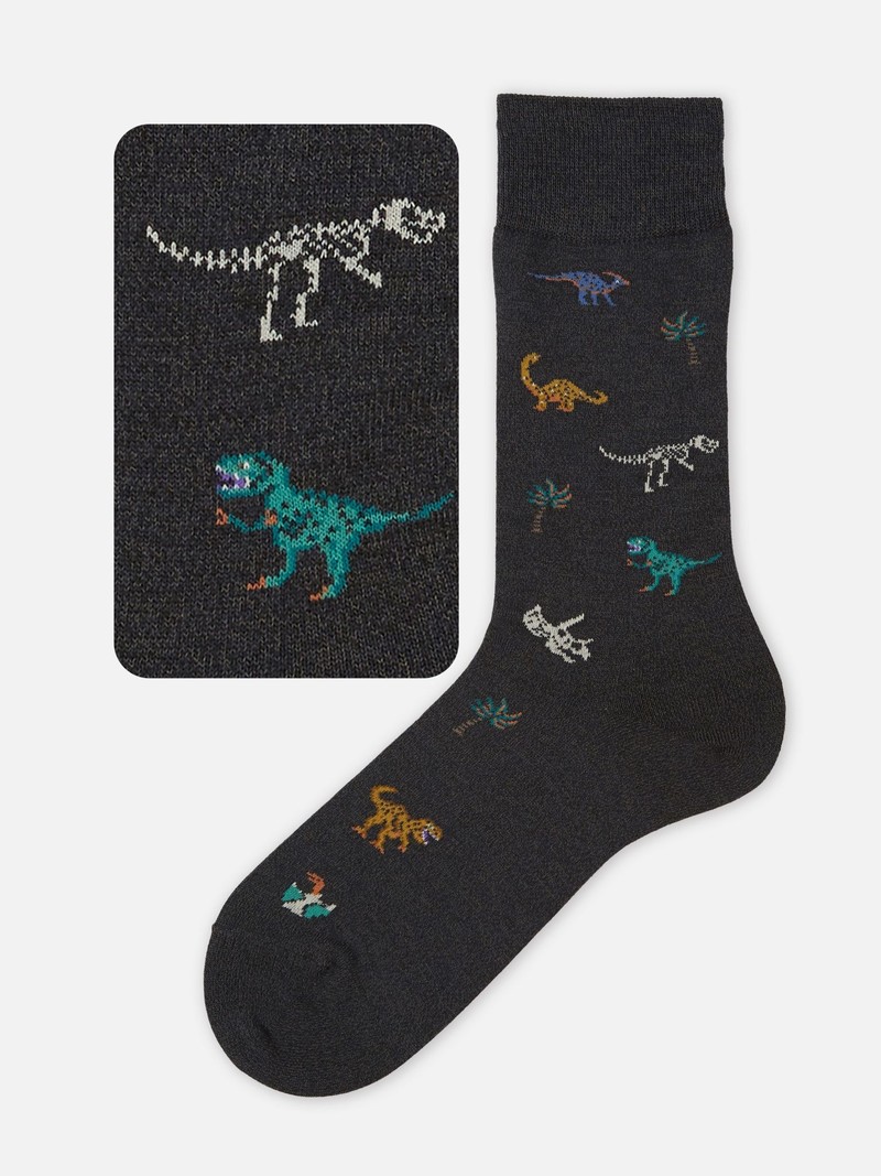 Rundsocken mit Dinosauriermuster M