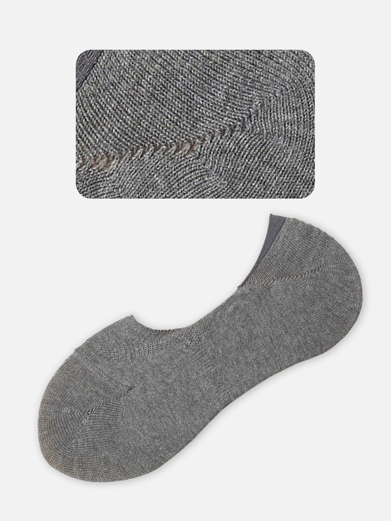 Plain Comfort Fit Cotton No-Show Socks L