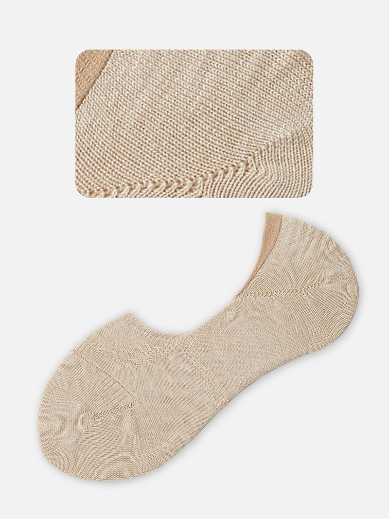 Plain Comfort Fit Cotton No-Show Socks L