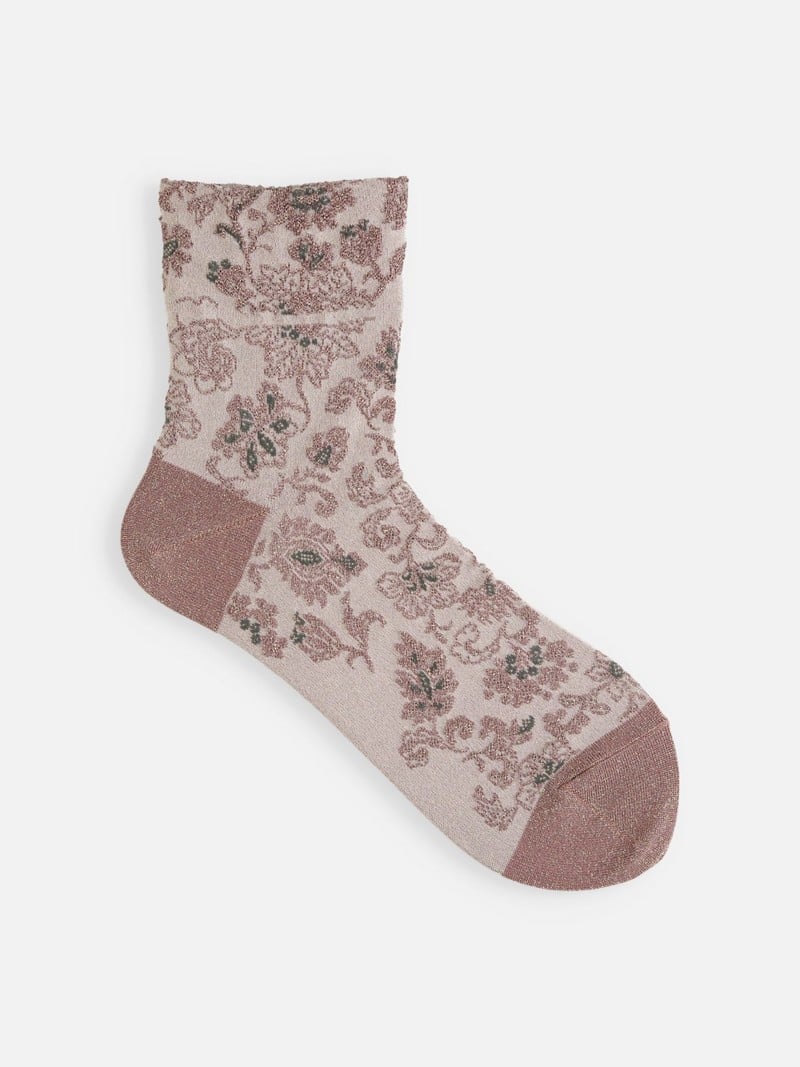 Float Oriental Flower Low Crew Socks - TABIO FRANCE