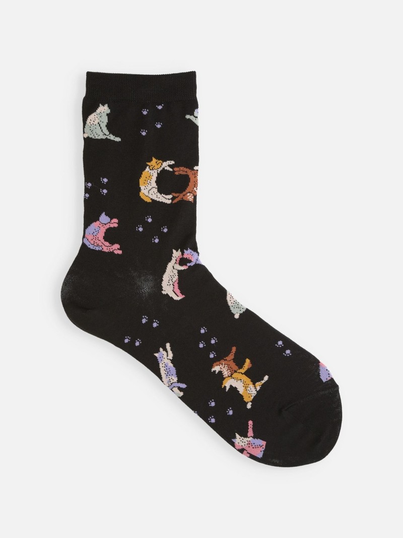 Calcetín estampado Love Cat