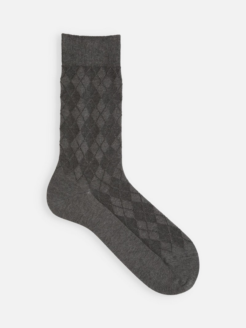 Supima Cotton Diamond Crew Socks M