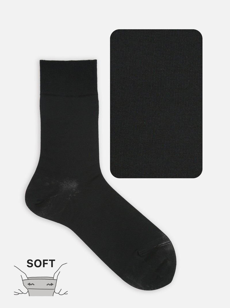 Non-Elastic Plain Fine Crew Socks L