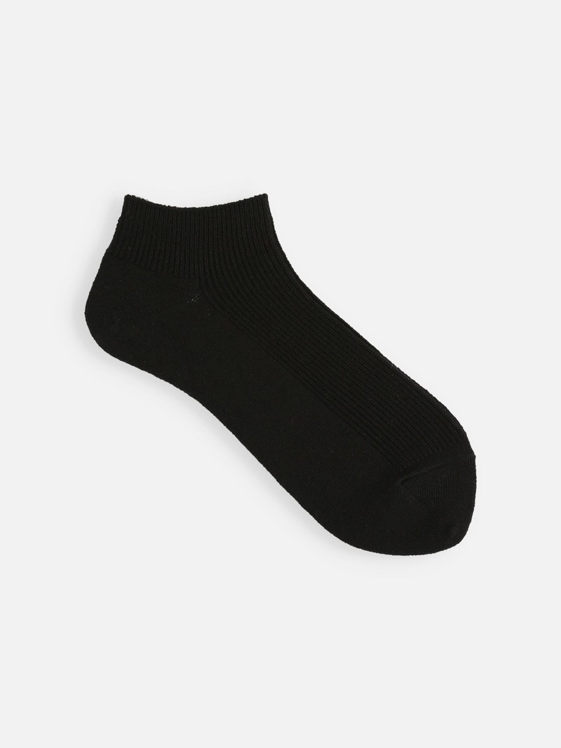 Merino Wool Fine Ribbed Short Socks