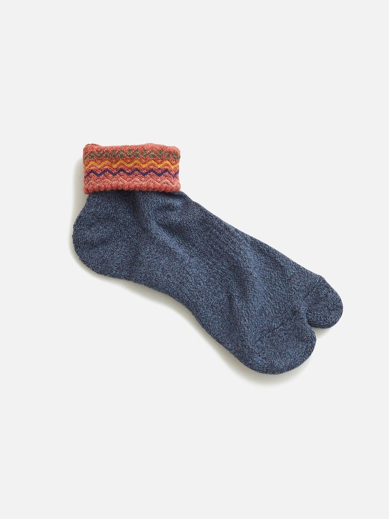 Wave Turn Down Short Tabi Socks L