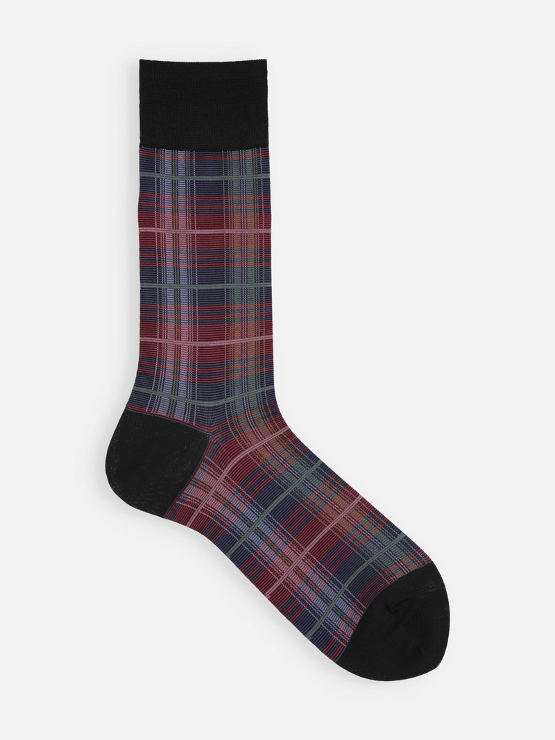 Mi-chaussette motif écossais M