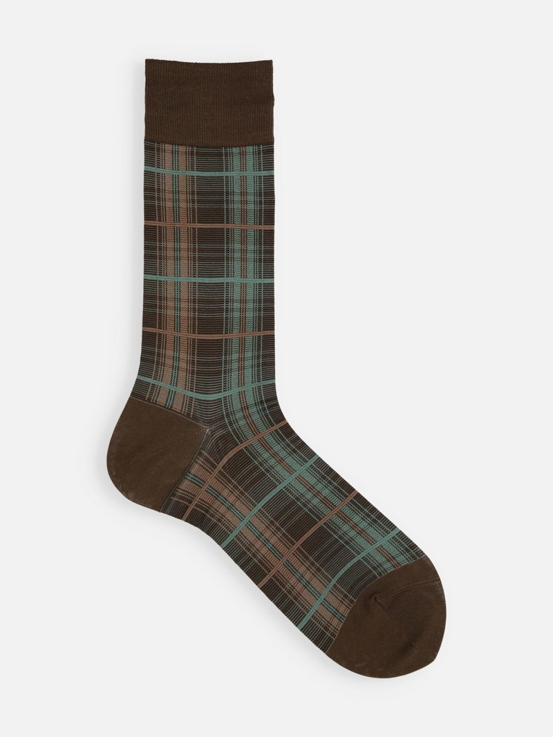 Calcetines hasta la rodilla estampado cuadros M
