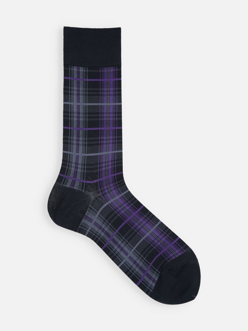 Mi-chaussette motif écossais M