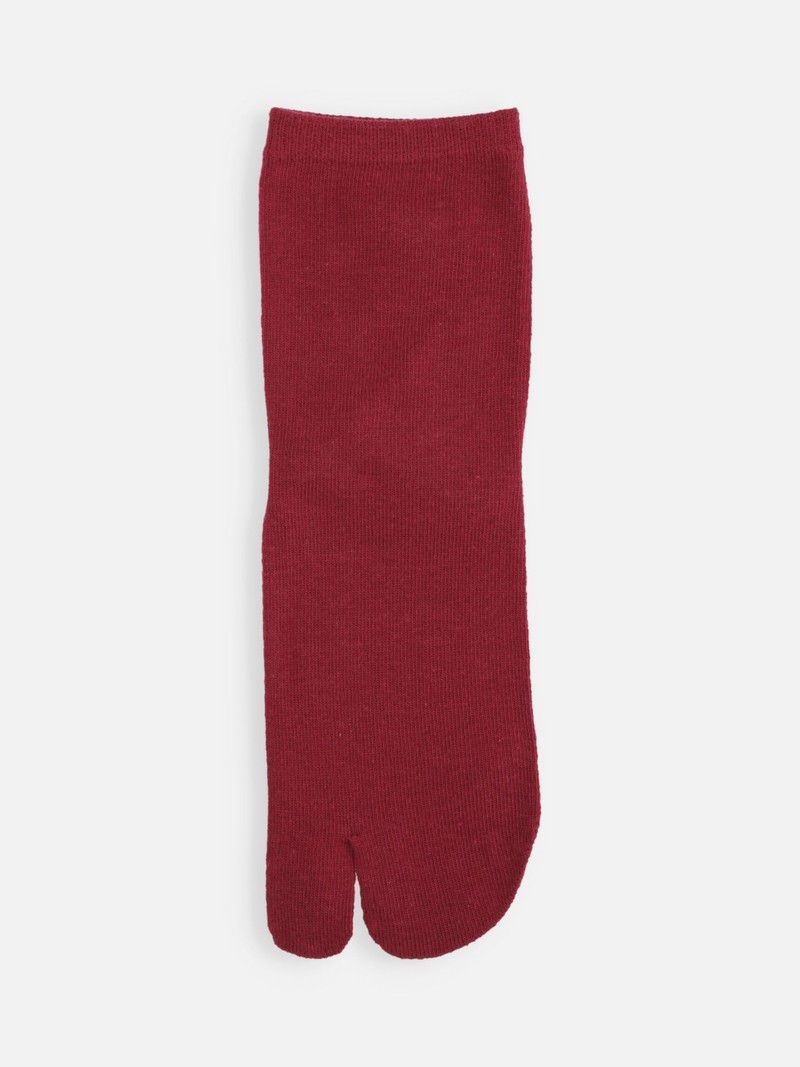 Plain Low Crew Tabi Socks