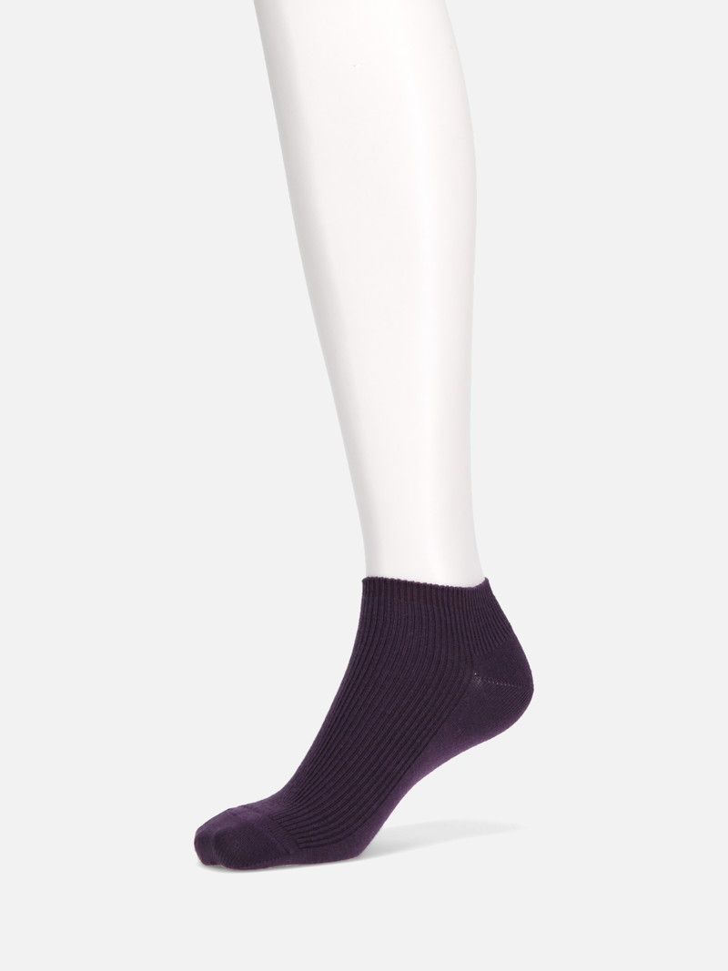 Calcetines cortos de lana Merino canalé 1x1 L