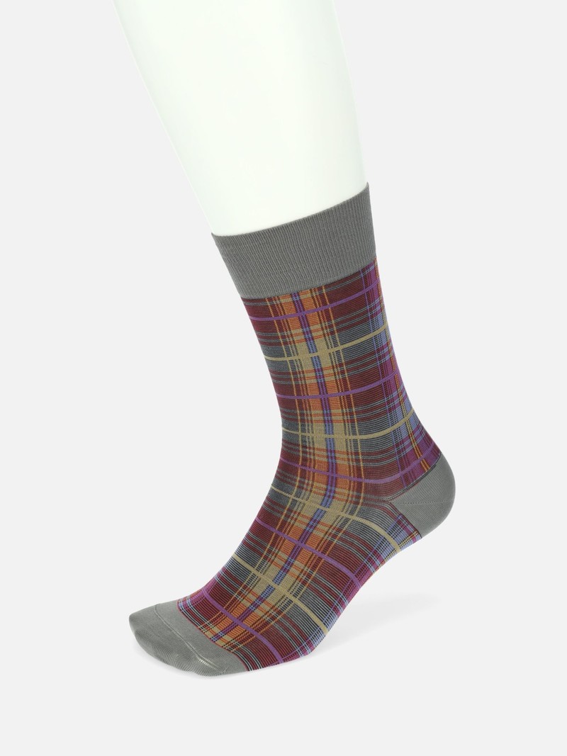 Calcetines hasta la rodilla estampado cuadros M