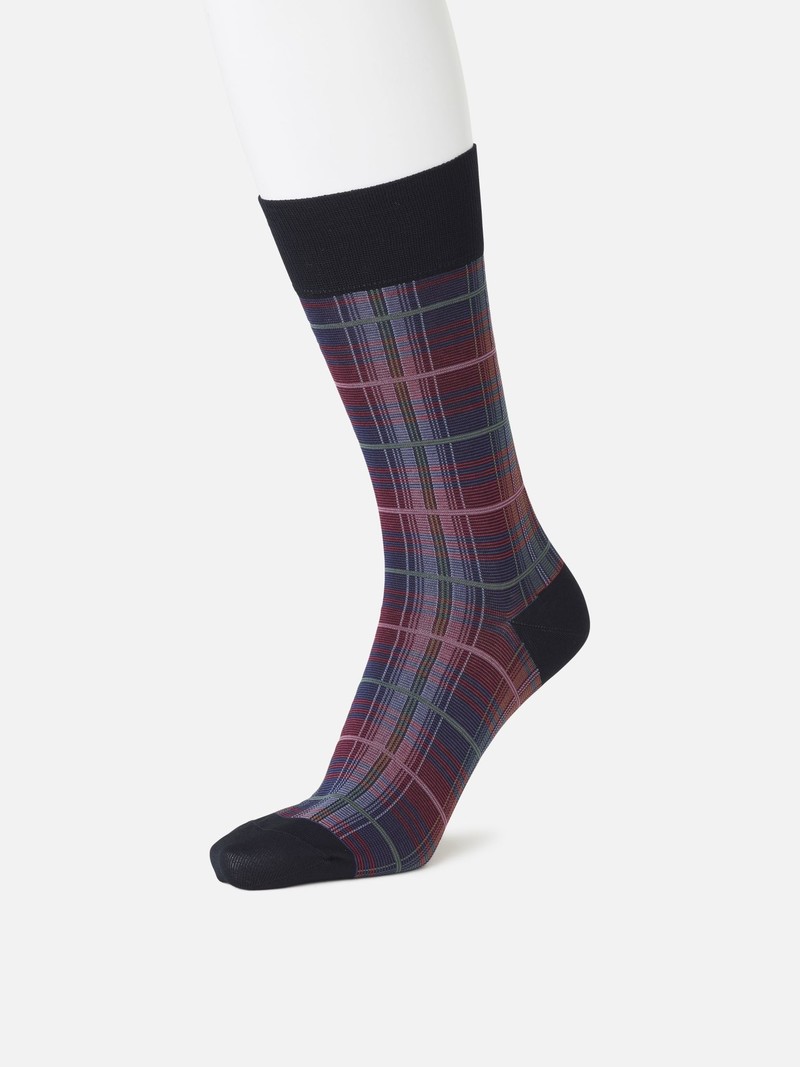 Calcetines hasta la rodilla estampado cuadros M