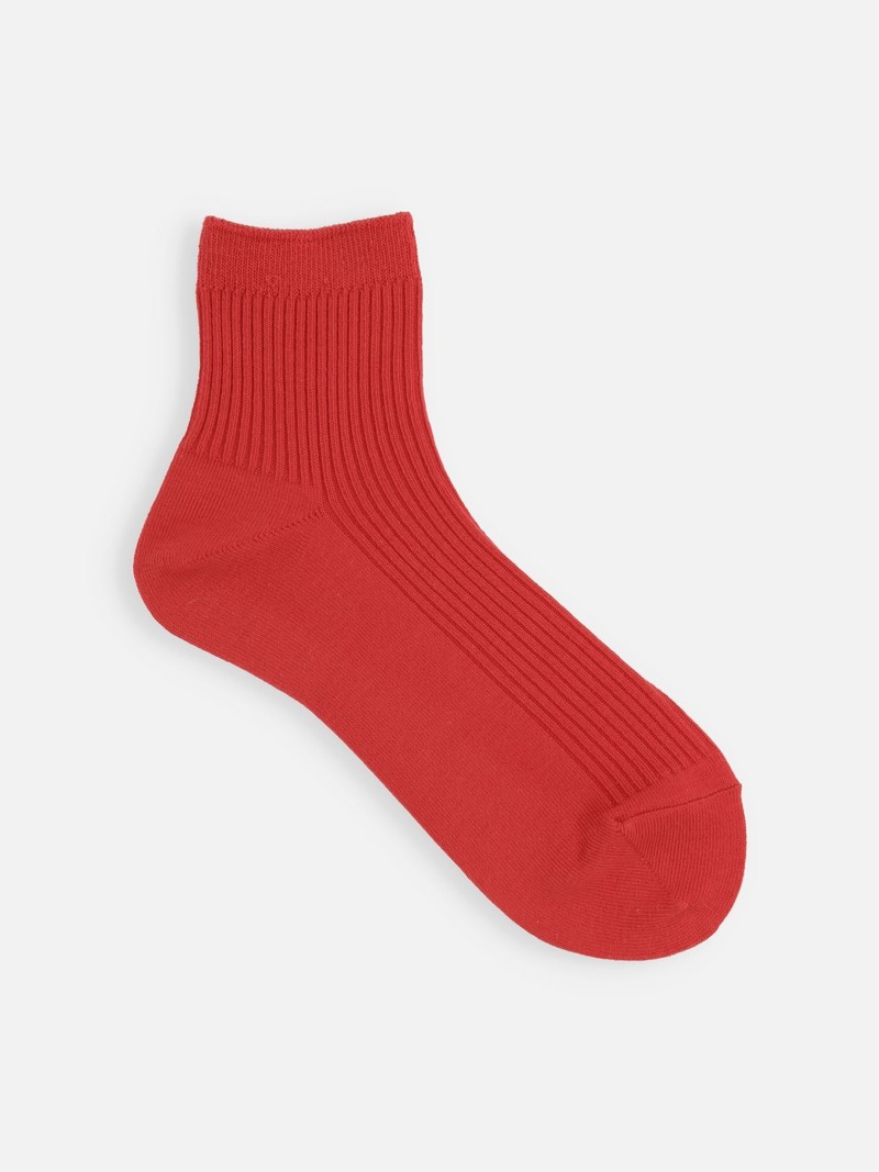 Klassische gerippte einfarbige Knöchelsocken