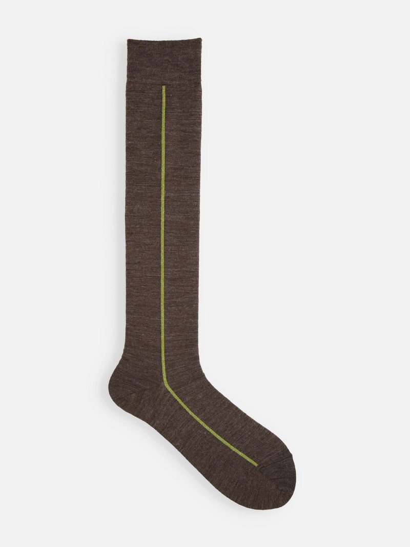 Merino Wool Glitter Line Knee High Socks