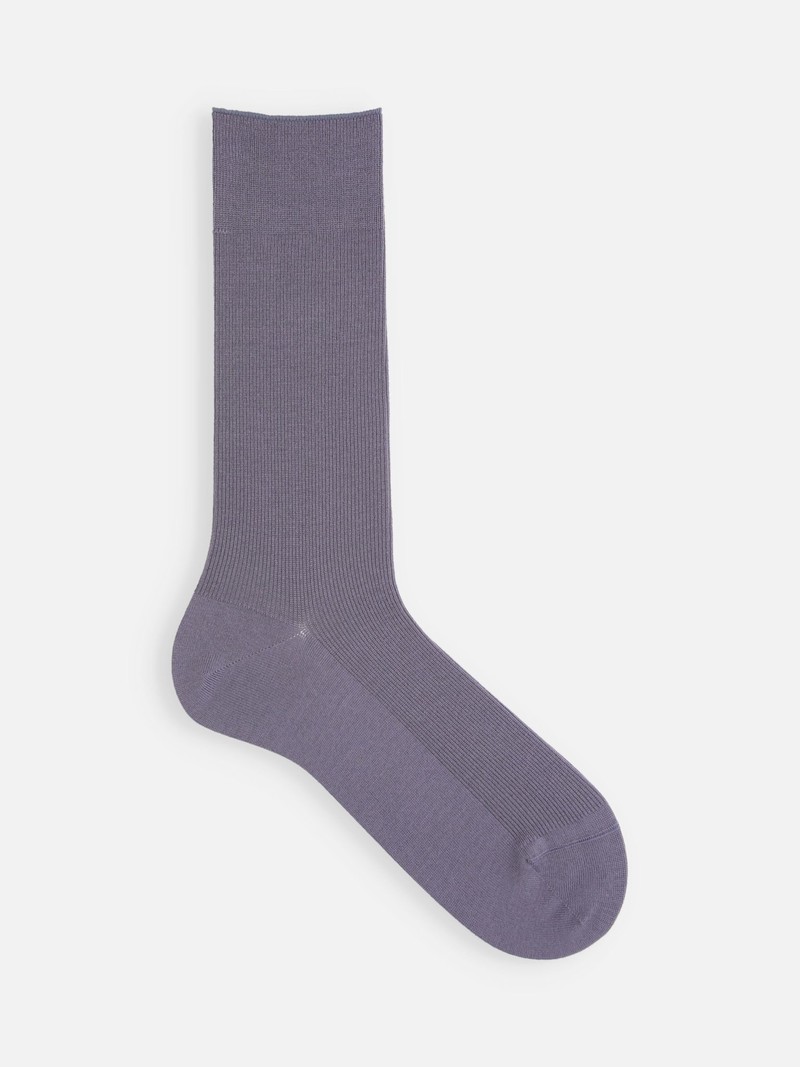 Luxe Merino Wool 1x1 Rib Crew Socks Men