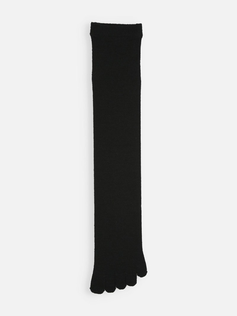 Chaussette haute 5 orteils unie en laine Mérinos luxe