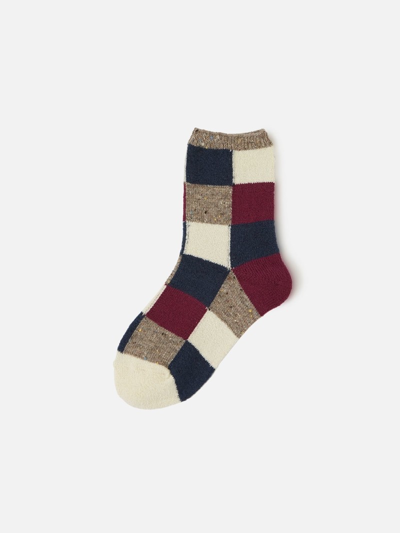 Mi-chaussette Patchwork laine Enf.16-18cm