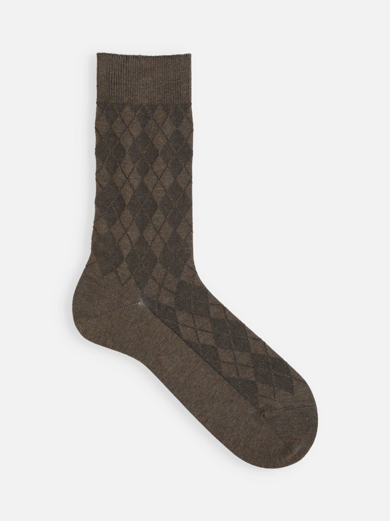 Mi-chaussette Argyle nuancé coton Supima L