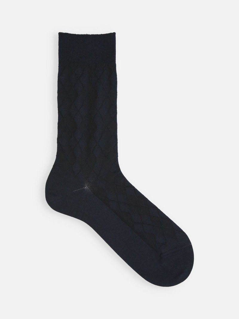 Supima Cotton Diamond Crew Socks L