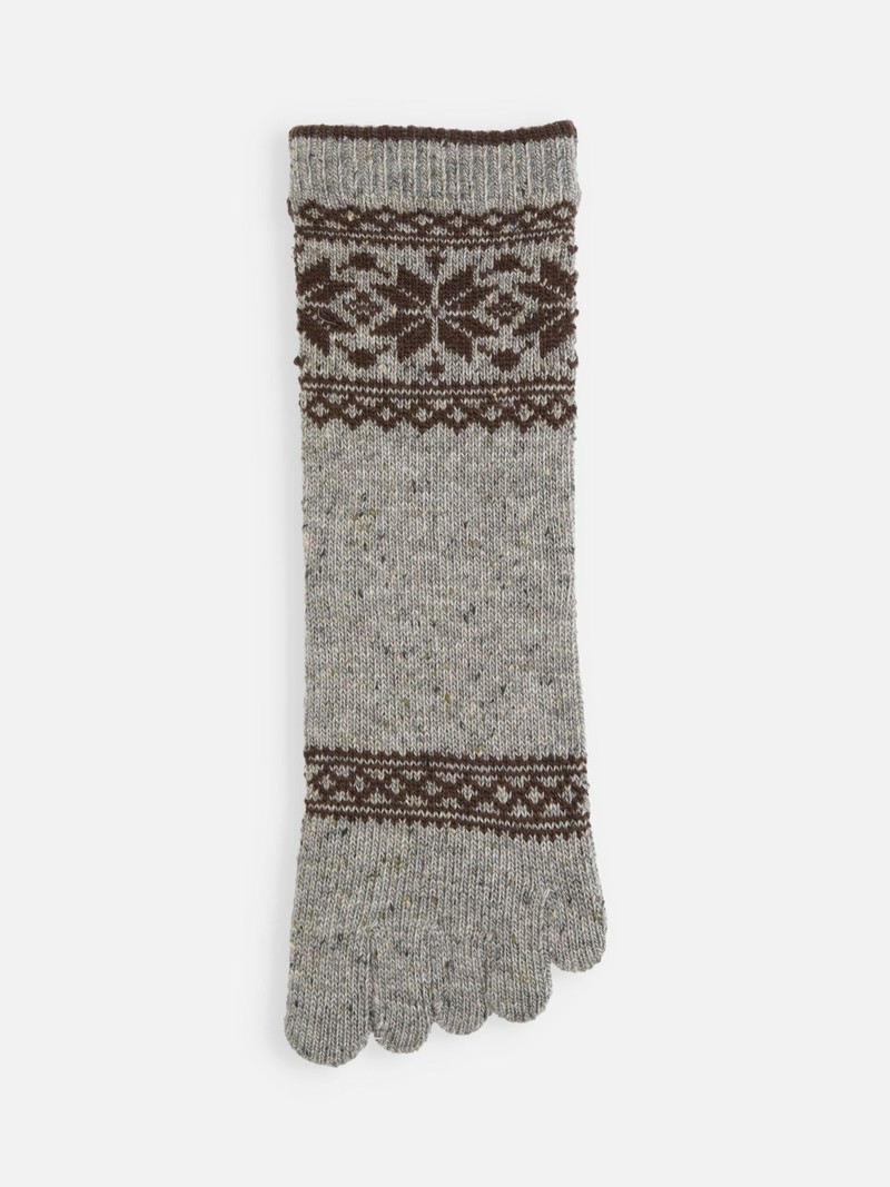 Meia meia jacquard floco de neve com 5 dedos S