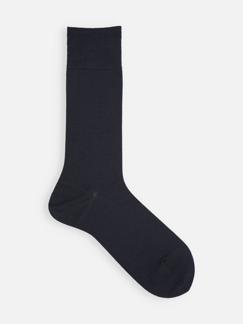 Merino Wool Plain Mid-Calf Socks L