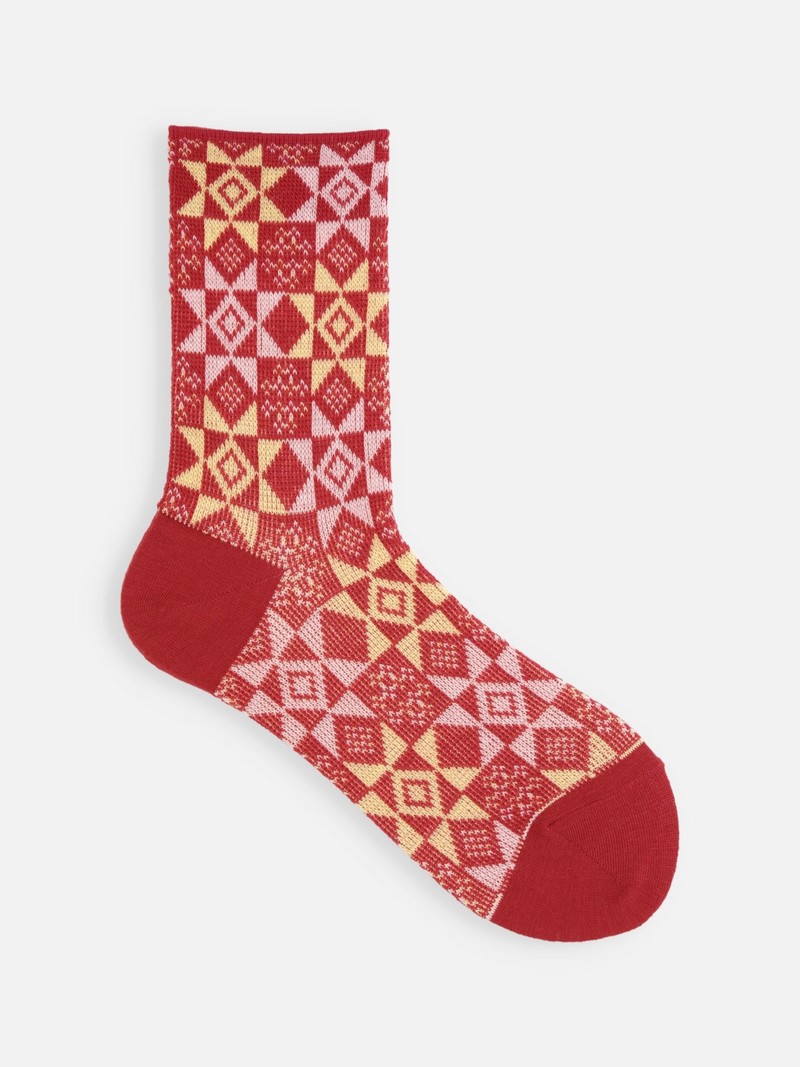 Calcetines de lana con estampado de triángulos