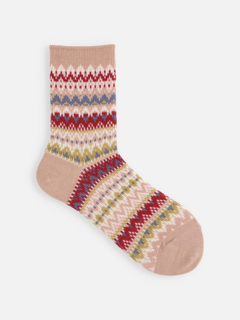 Nordic Pattern Crew Socks