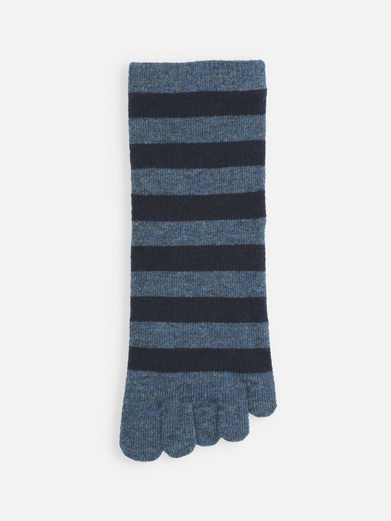 Tabi-Socken aus Merinowolle mit breiten Streifen