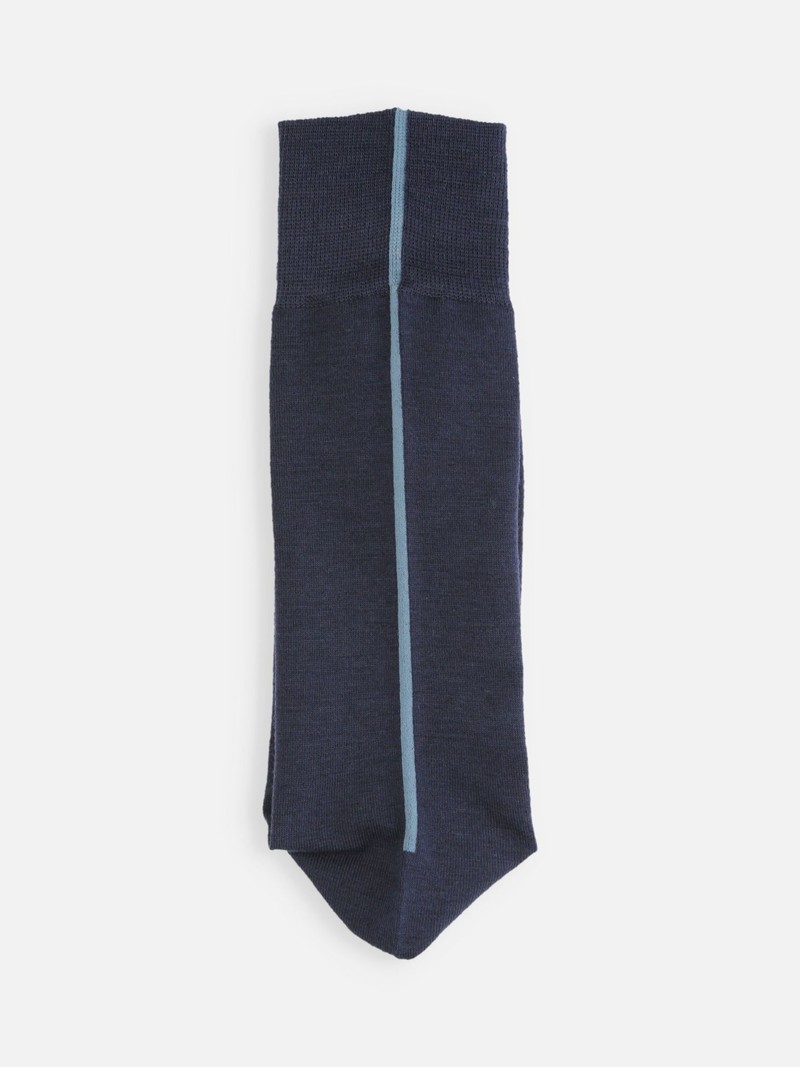 Merinowolle-Crew-Socken mit Rücknaht, Größe M