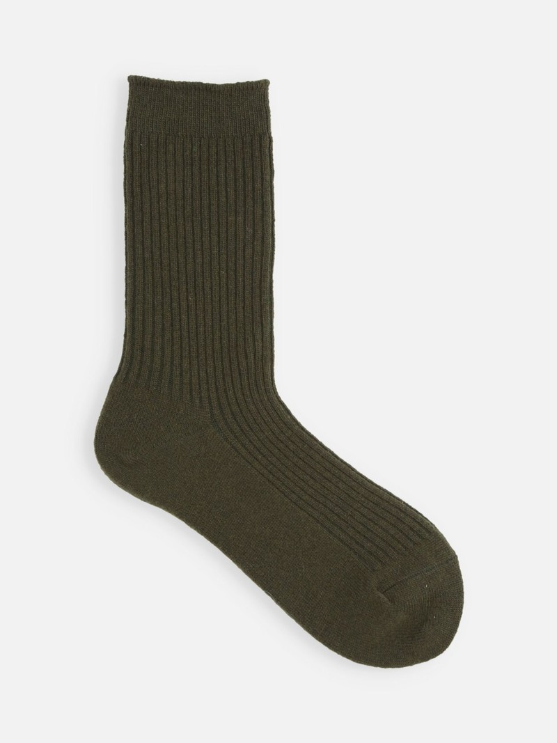 Gerippte Rundsocken aus Öko-Wolle und recyceltem Garn