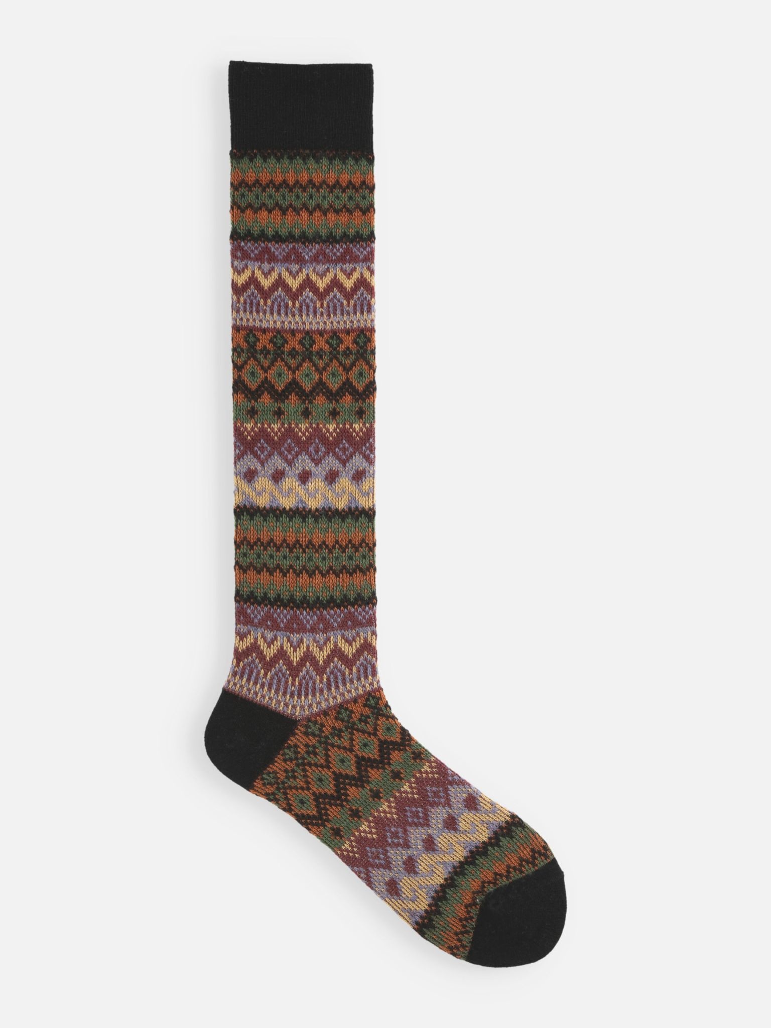 Fair Isle Jacquard Knee High Socks