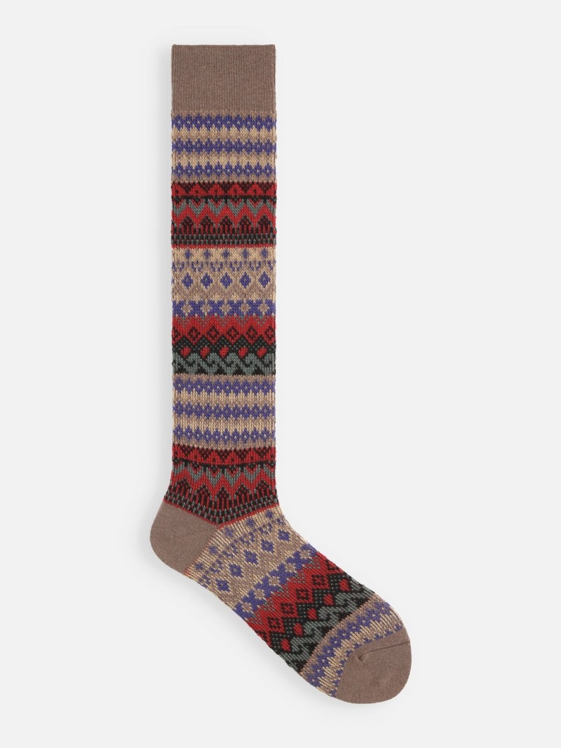 Kniestrümpfe aus Jacquard mit Fair-Isle-Muster