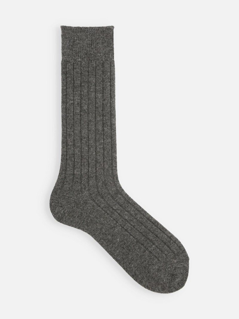 Gerippte Socken aus Premium-Merinowolle M