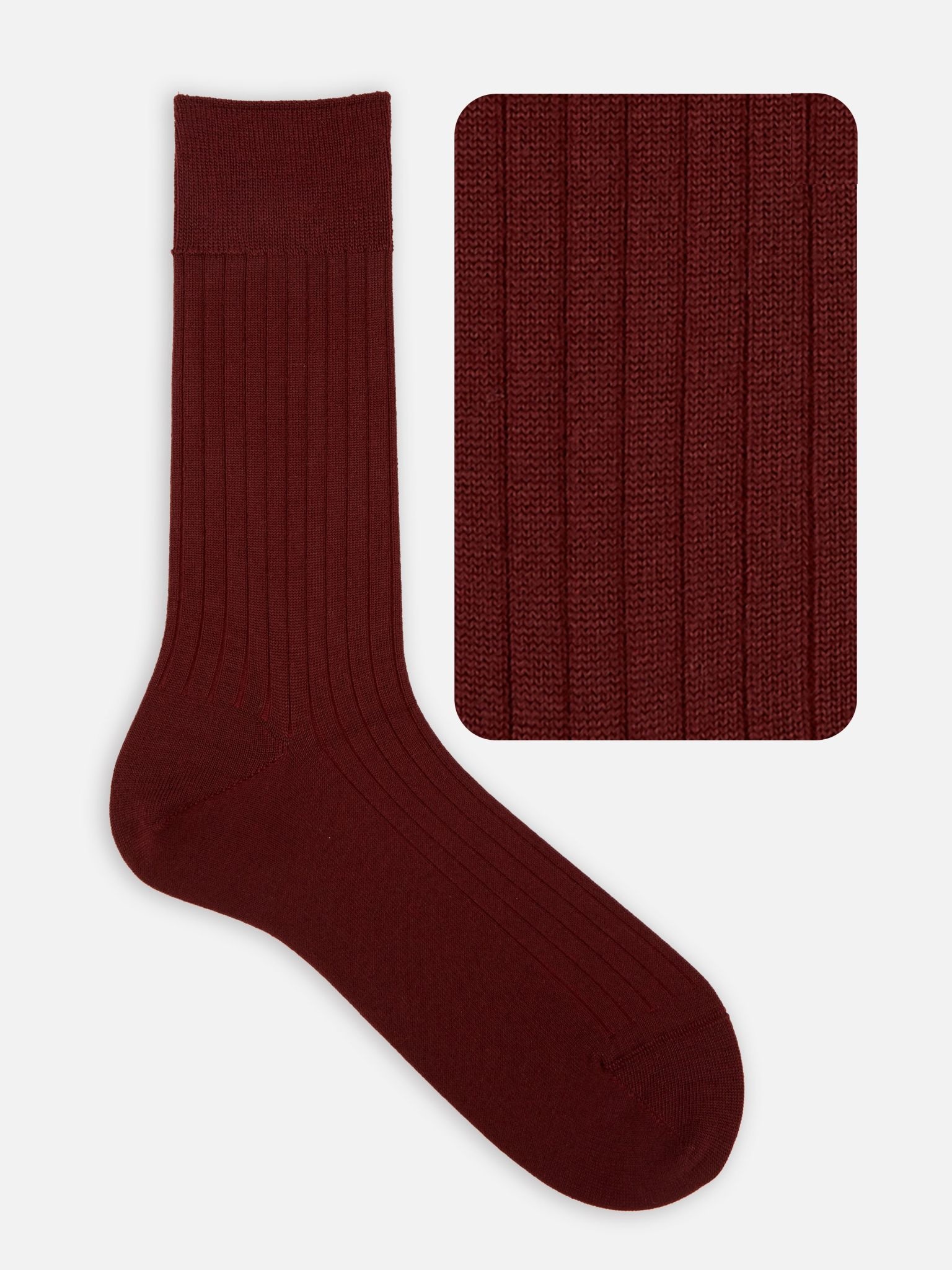 Merino Wool Ribbed Mid-Calf Socks L