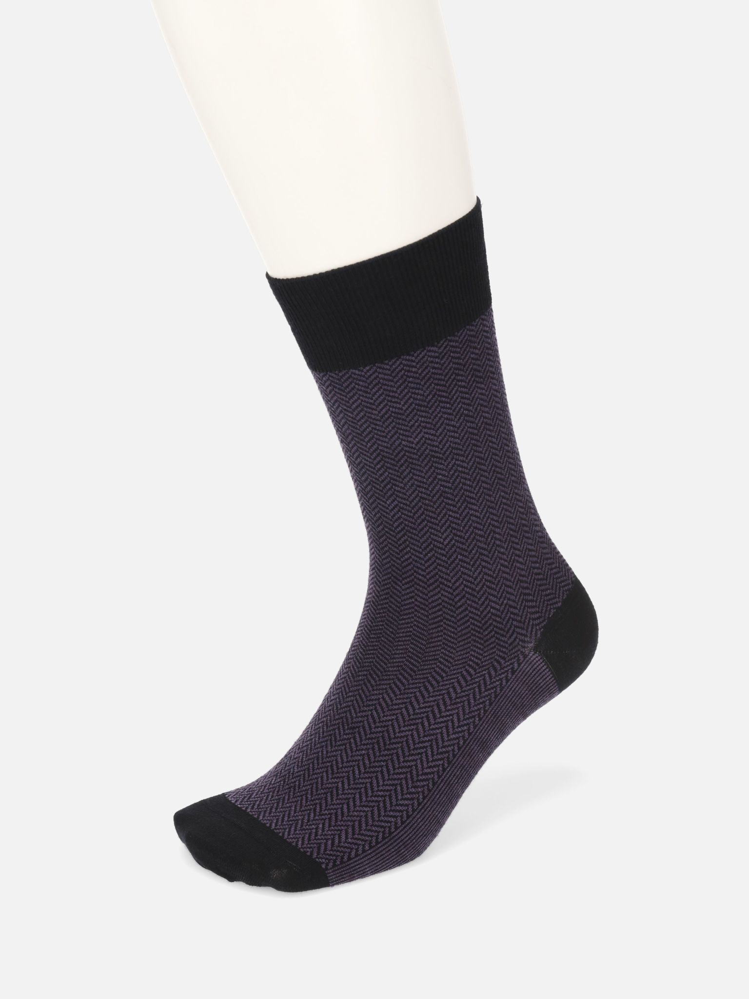 Merino Wool Herringbone Mid-Calf Socks L